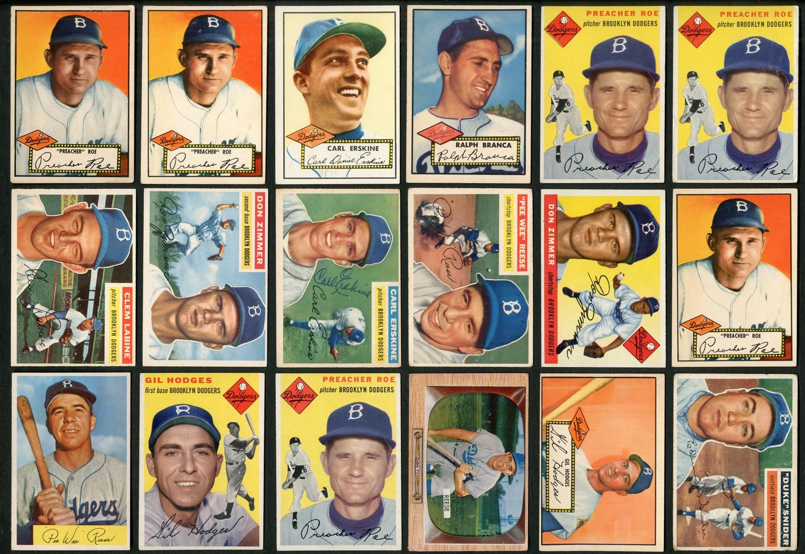Baseball and Trading Cards - 1920s-50s Brooklyn Dodgers Topps, Bowman & More Collection - Some Signed (200+)