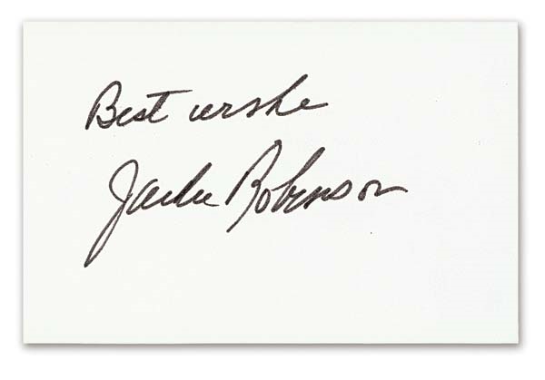 - Jackie Robinson Signed Index Card