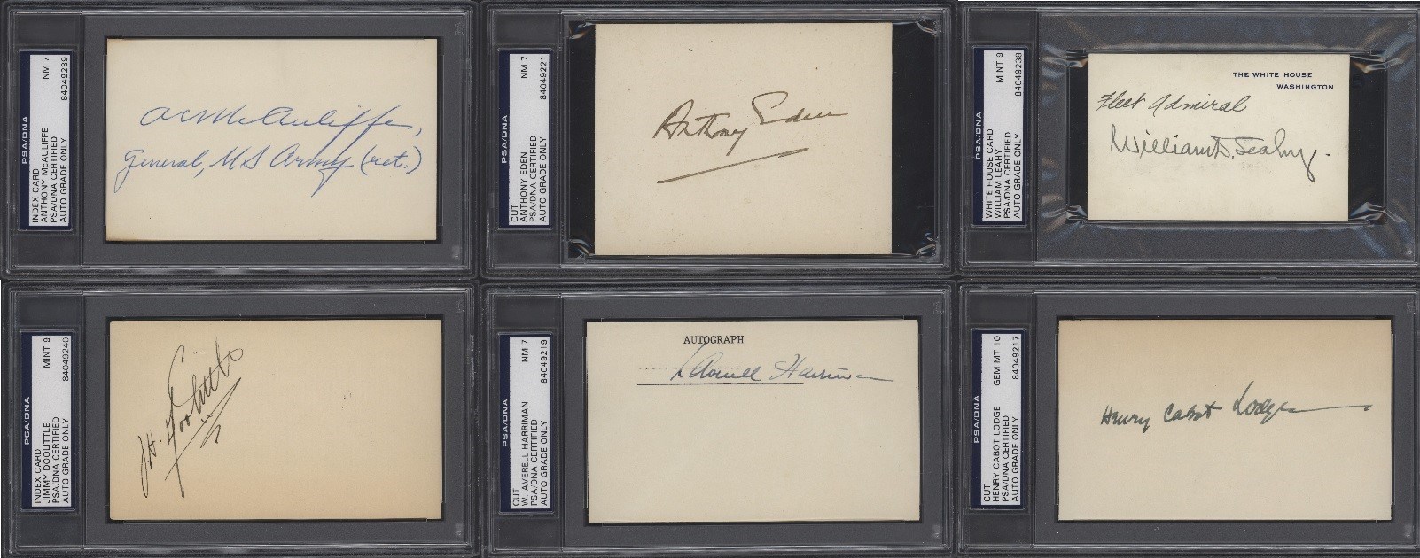 - Great, High-Grade Political and Military Leaders Autograph Collection (6)