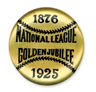 1925 Kennesaw Mountain Landis National League Golden Jubilee Gold Pass (1.5" diam)