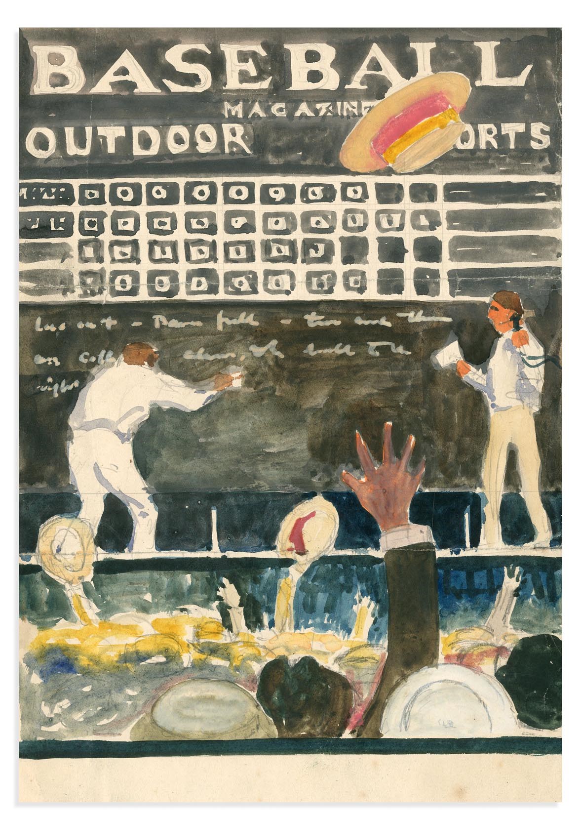 - 1912 "World Series Number" Baseball Magazine Cover Art Study by Gerrit Beneker (1882-1934)