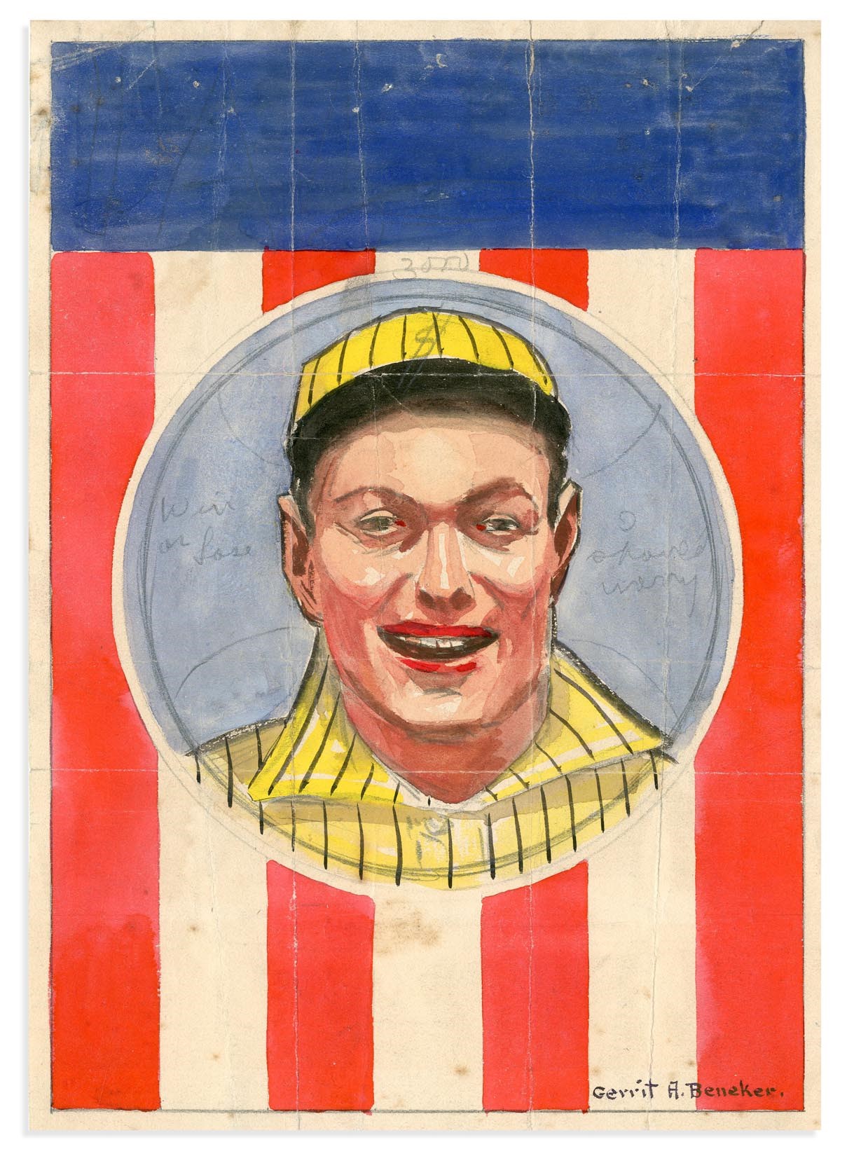 - November 1913 "New World's Champions" Baseball Magazine Cover Art Study by Gerrit Beneker (1882-1934)