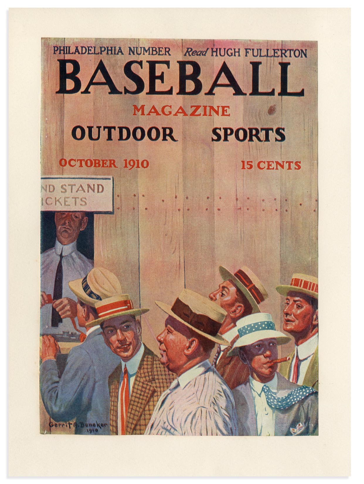 The Baseball Magazine Original Art - 1910 "World Series" Baseball Magazine Proof Cover