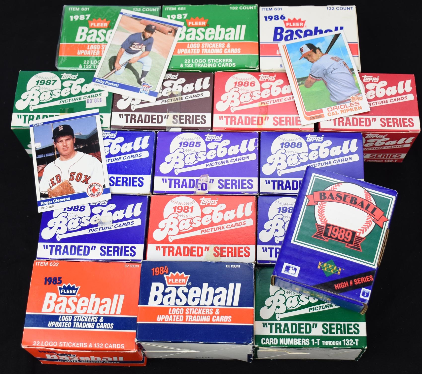 Baseball and Trading Cards - 1981-89 Topps and Fleer Traded/Update Collection of 17 Sets