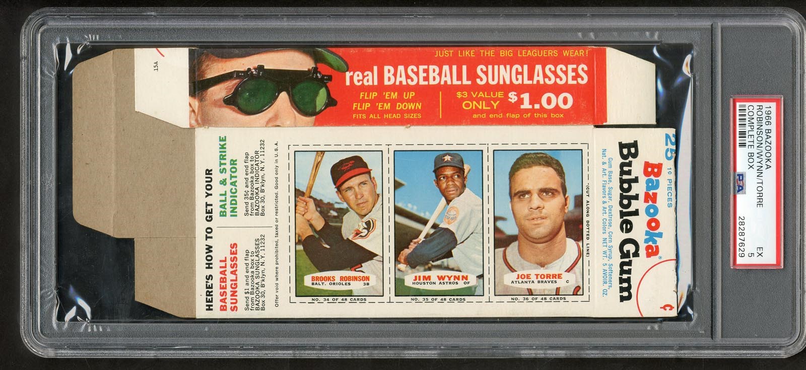 - 1966 Bazooka Complete Box with Robinson, Wynn, and Torre PSA EX 5