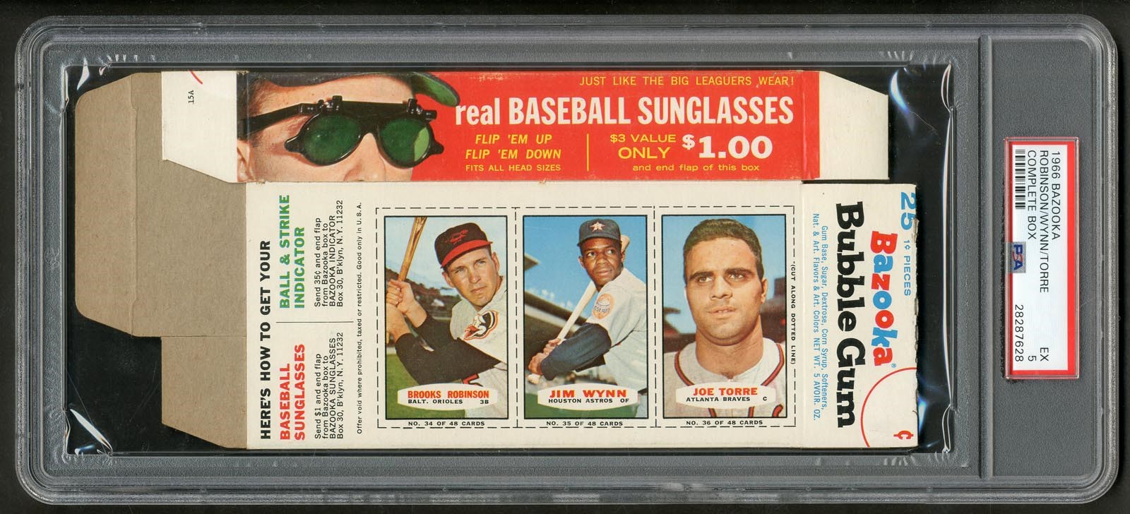 - 1966 Bazooka Complete Box with Robinson, Wynn, and Torre PSA EX 5