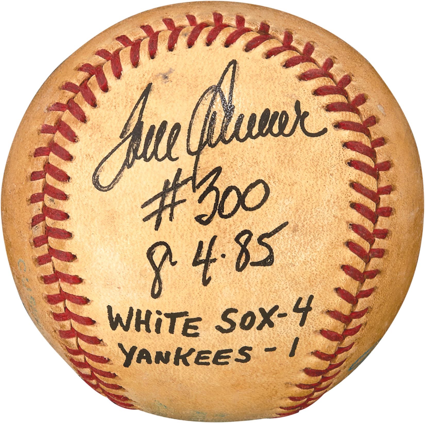 Baseball Memorabilia - 1985 Tom Seaver Game Used 300th Career Win Baseball (PSA)