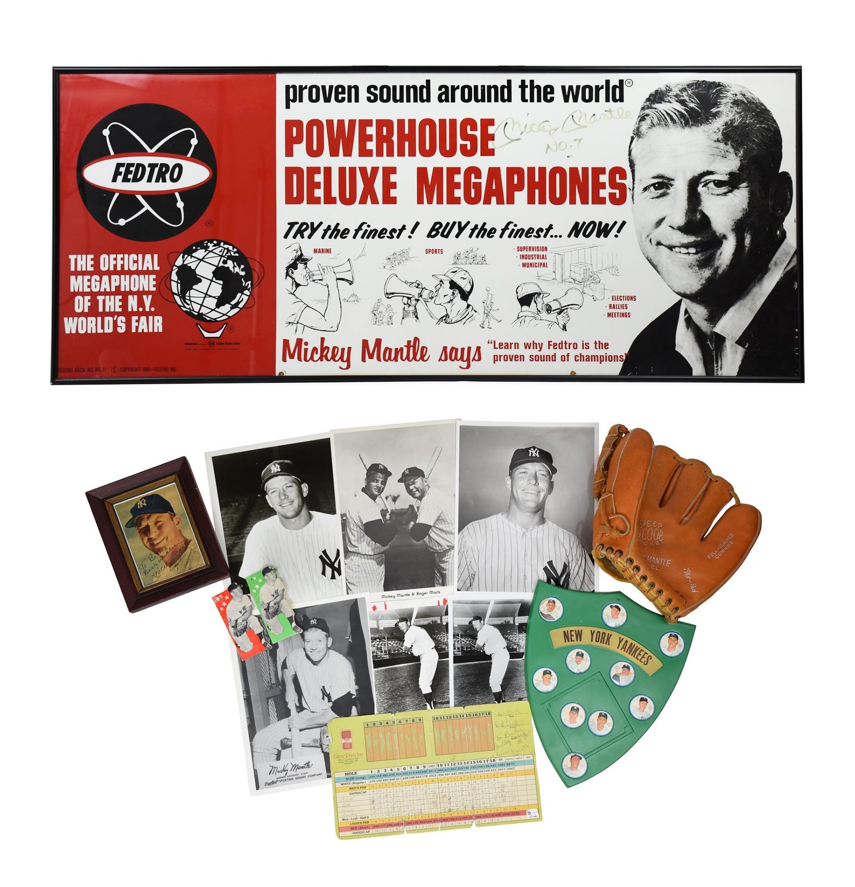 - Mickey Mantle Collection w/Autographs & Advertisements (15+)