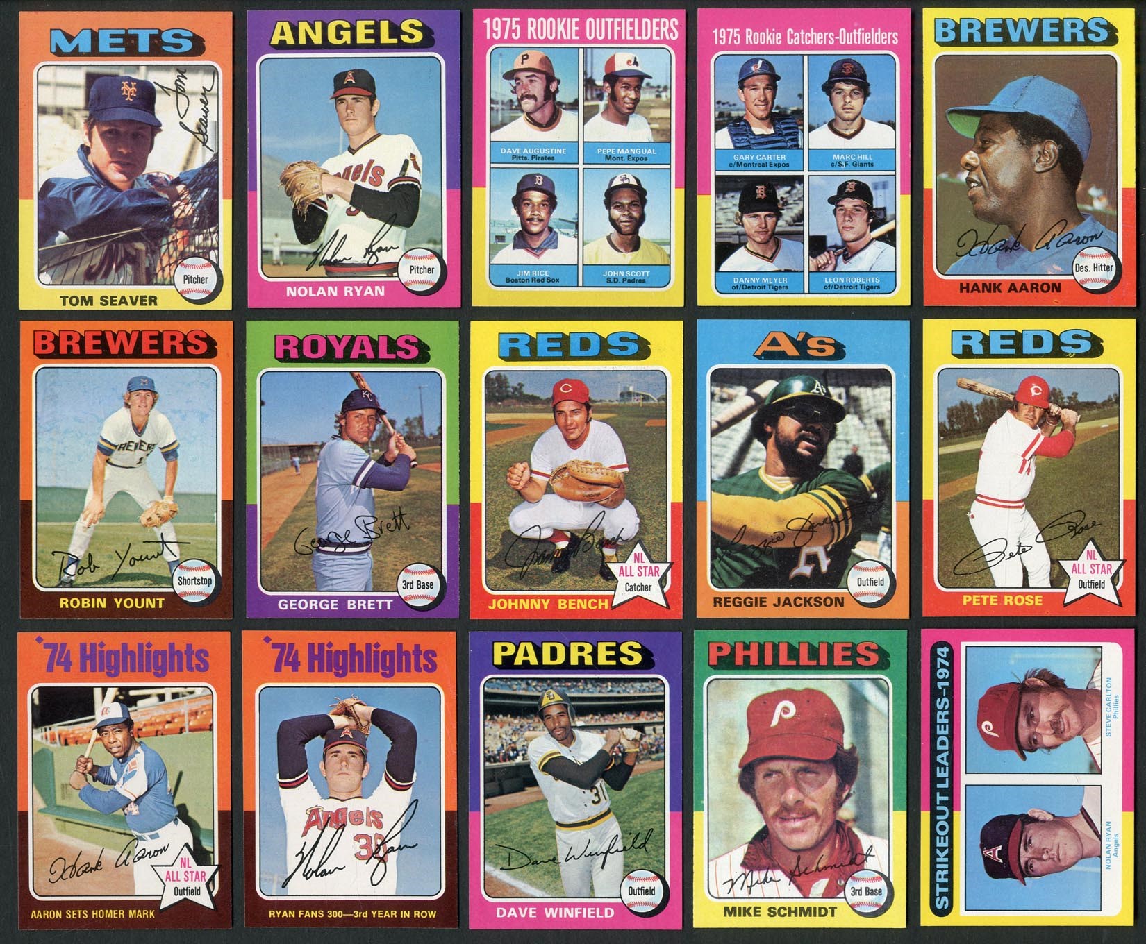 - 1975 Topps Trio of HIGH GRADE Complete Sets