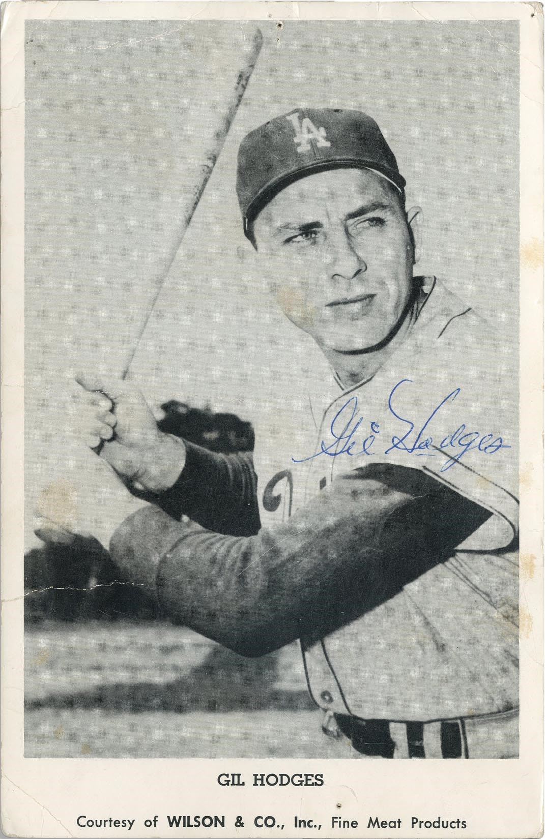Baseball Autographs - Circa 1958 Gil Hodges Wilson Weiners Signed Premium