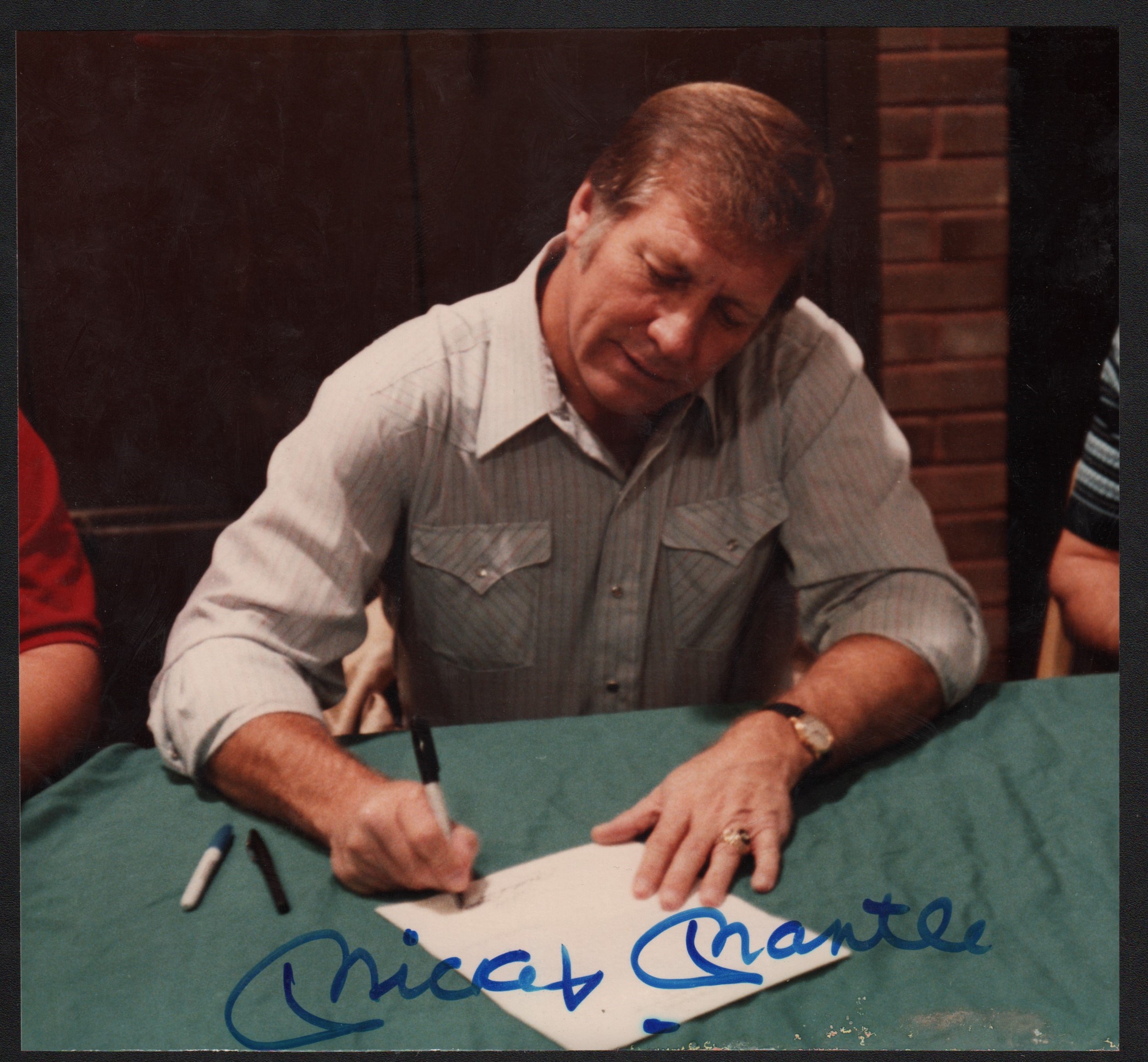 - Two Mickey Mantle Baseball Card show Signed Photos with Provenance