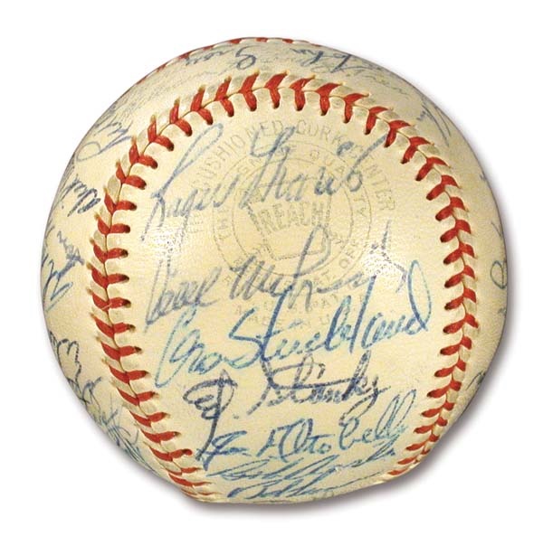 - 1957 Cleveland Indians Team Signed Baseball with Rookie Maris