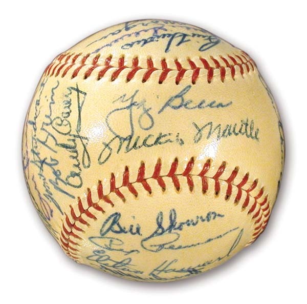 - 1956 New York Yankees Team Signed Baseball