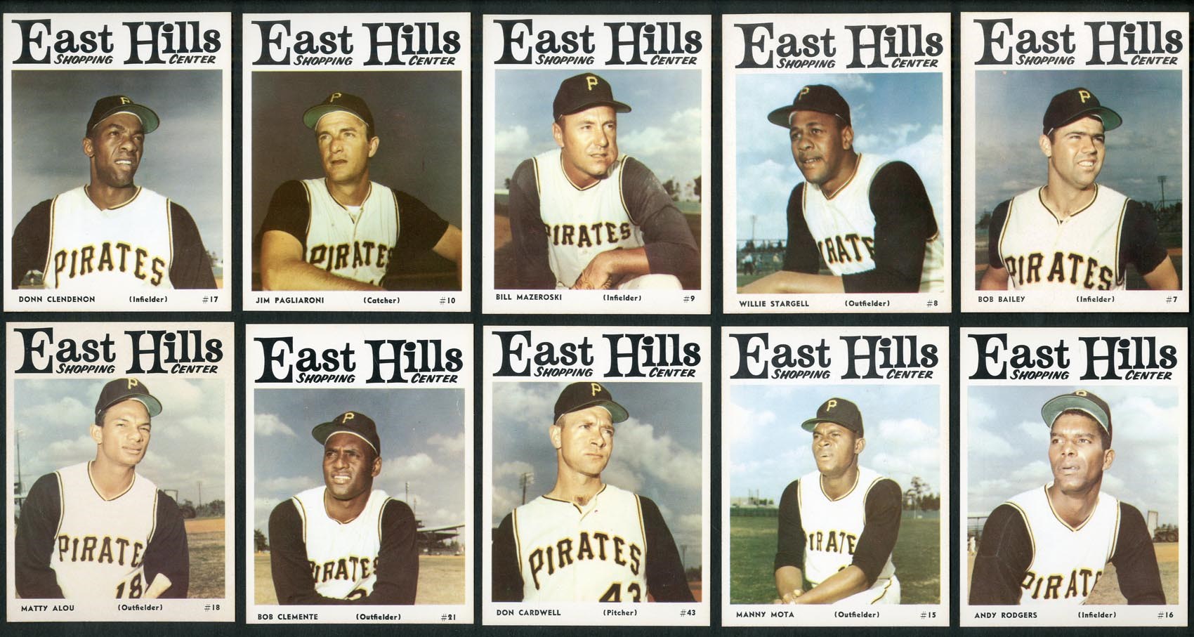 Baseball and Trading Cards - 1966 East Hills Pirates Complete Set Lot of 10
