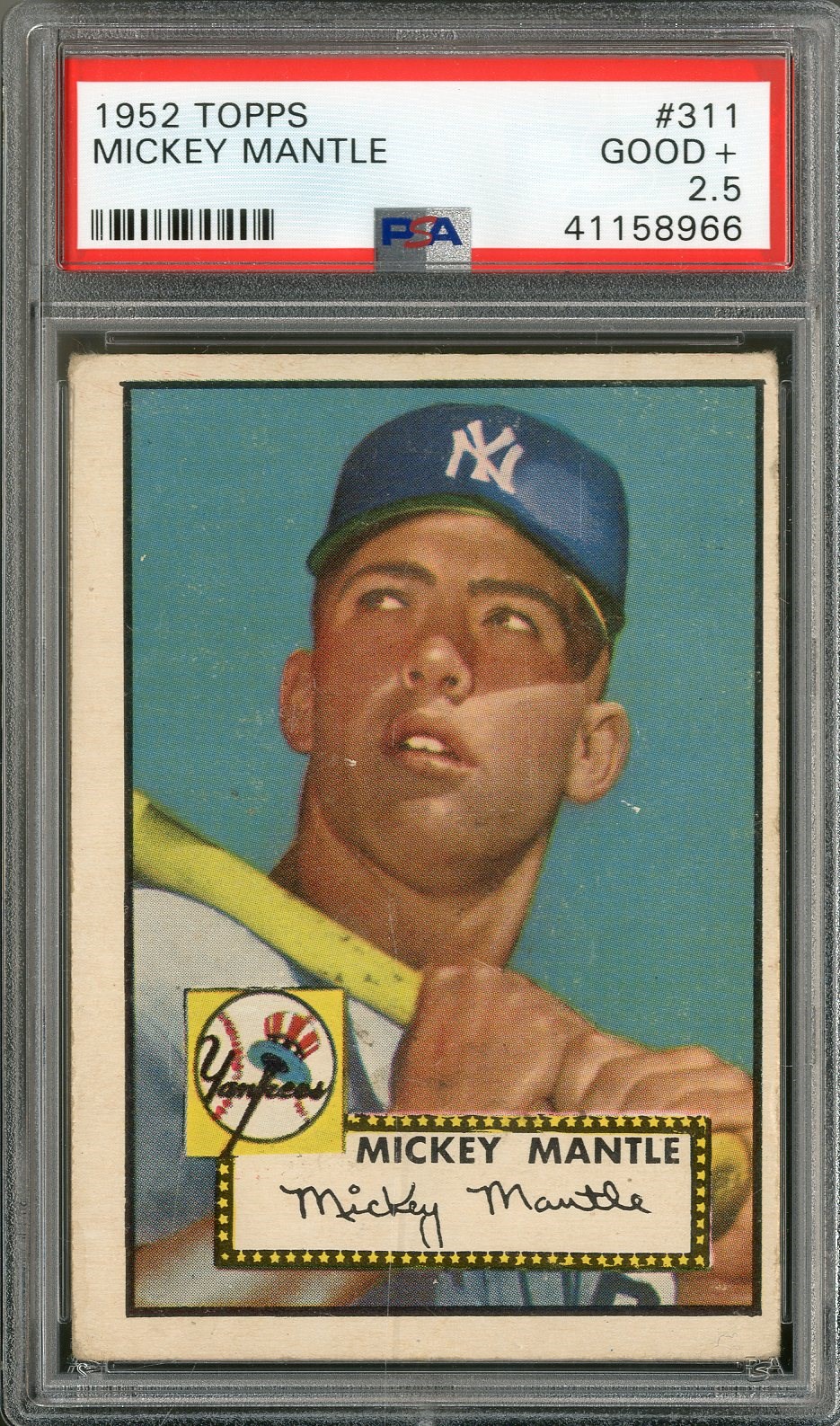 - 1952 Topps Mickey Mantle #311 Rookie (PSA GD+ 2.5)