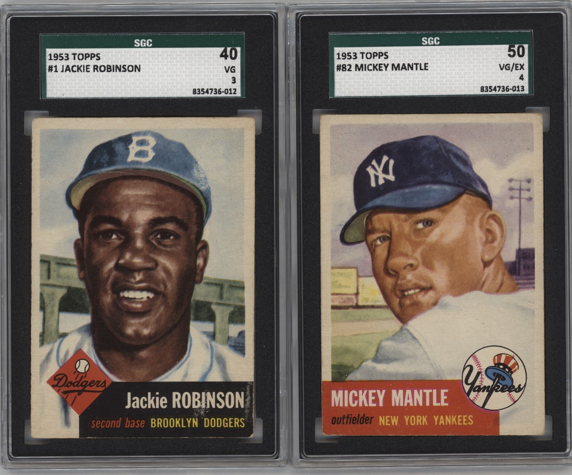 Baseball and Trading Cards - 1953 Topps Baseball Complete Set w/SGC Graded Mantle & Robinson (276)