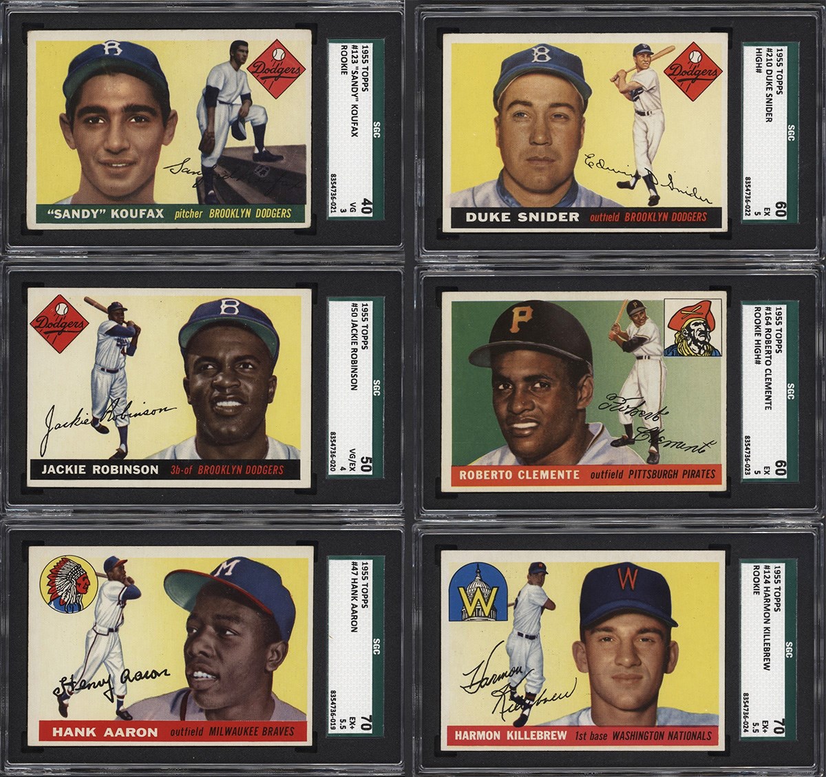 - 1955 Topps Baseball Complete Set (w/6 SGC Graded)