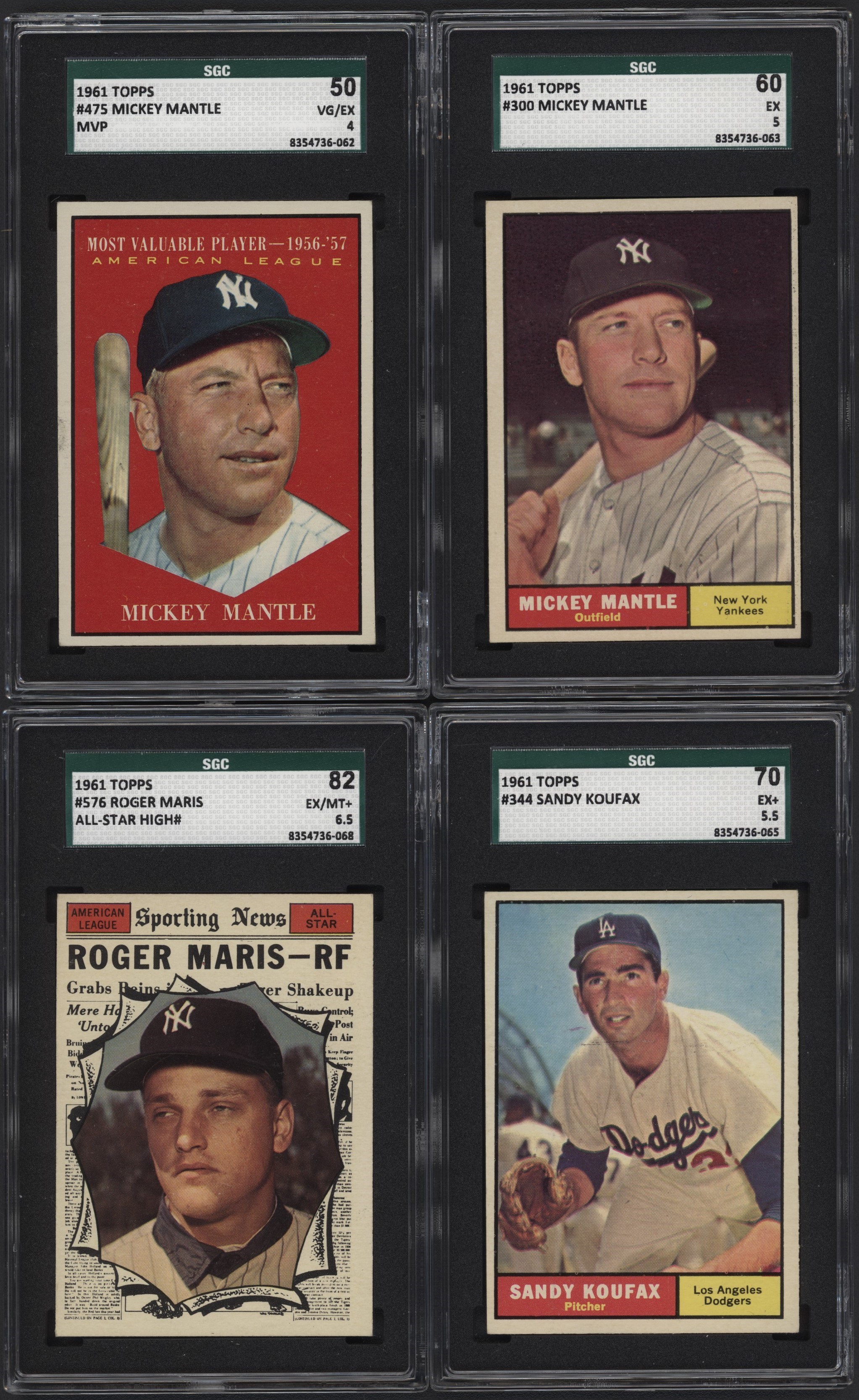 Baseball and Trading Cards - 1961 Topps Baseball Complete Set w/(8) SGC Graded