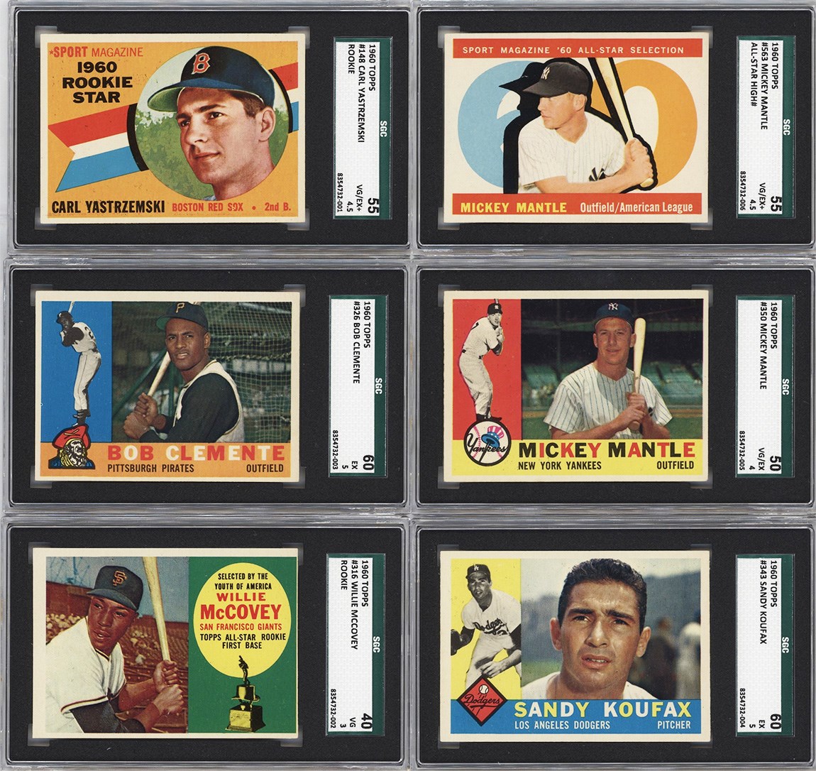 - 1960 Topps Baseball Complete Set w/(6) SGC Graded (572/572)