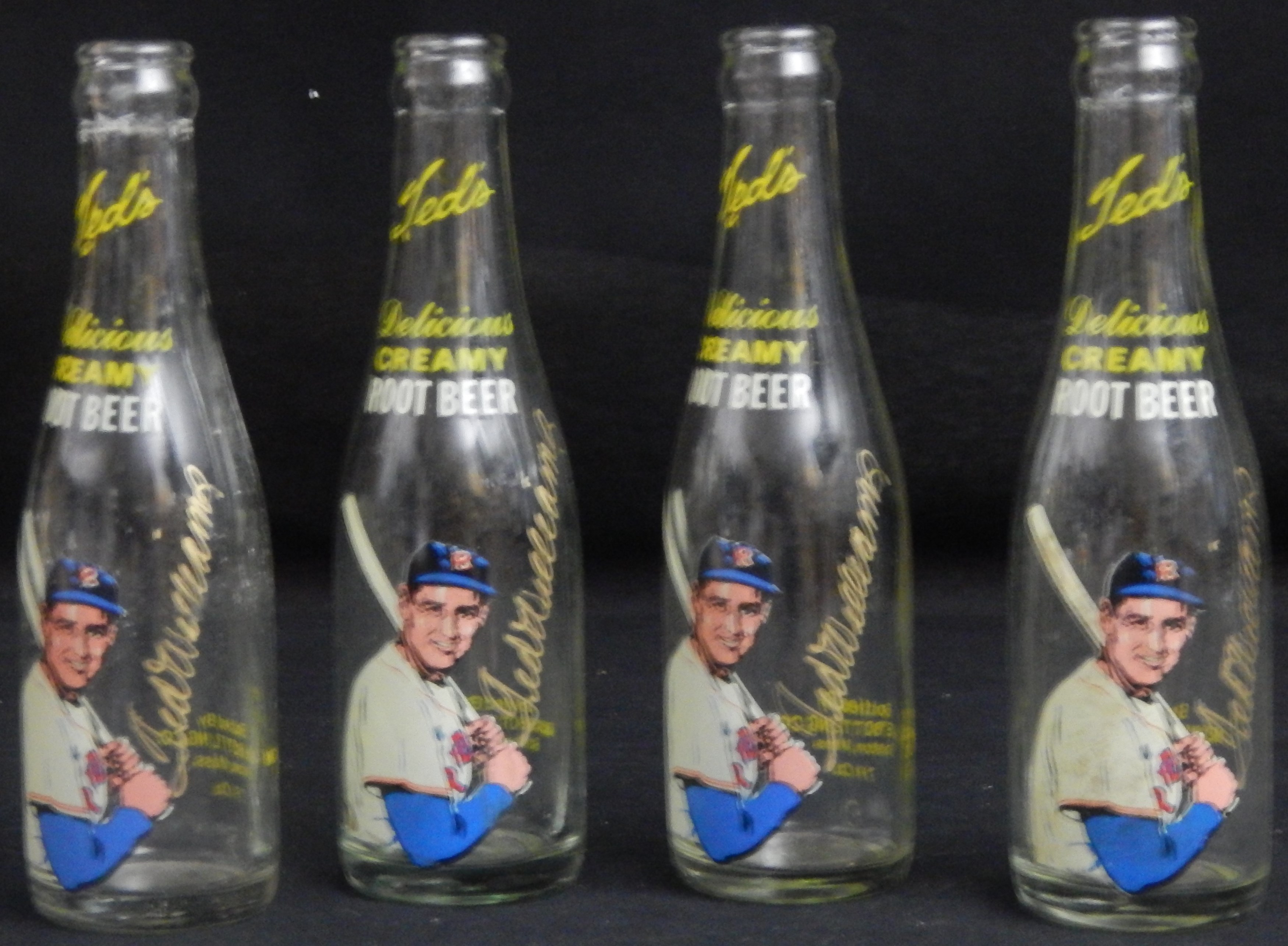 Baseball Memorabilia - Ted Williams Signed Moxie Bottles (4)