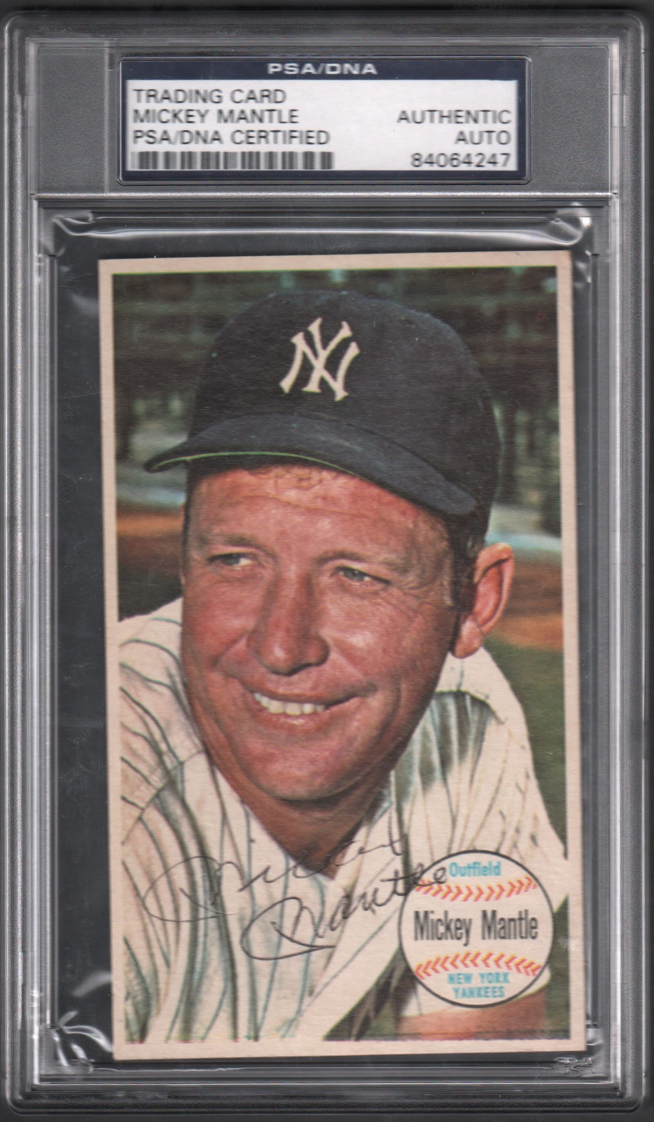 - 1964 Mickey Mantle Autographed Giants Card (PSA)