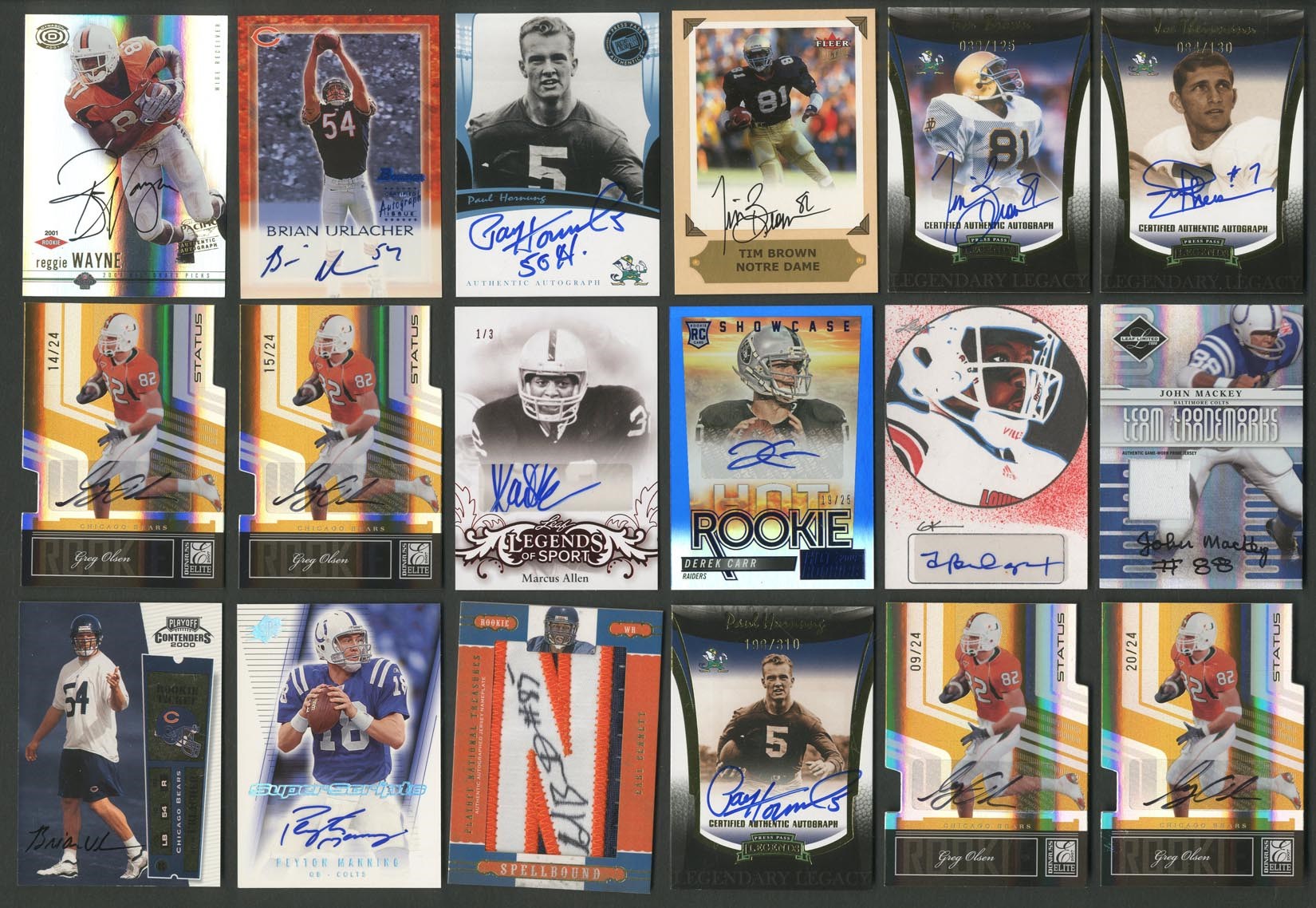 - Huge Football Modern Insert Autograph & Game Used Collection w/Big Names (470+)