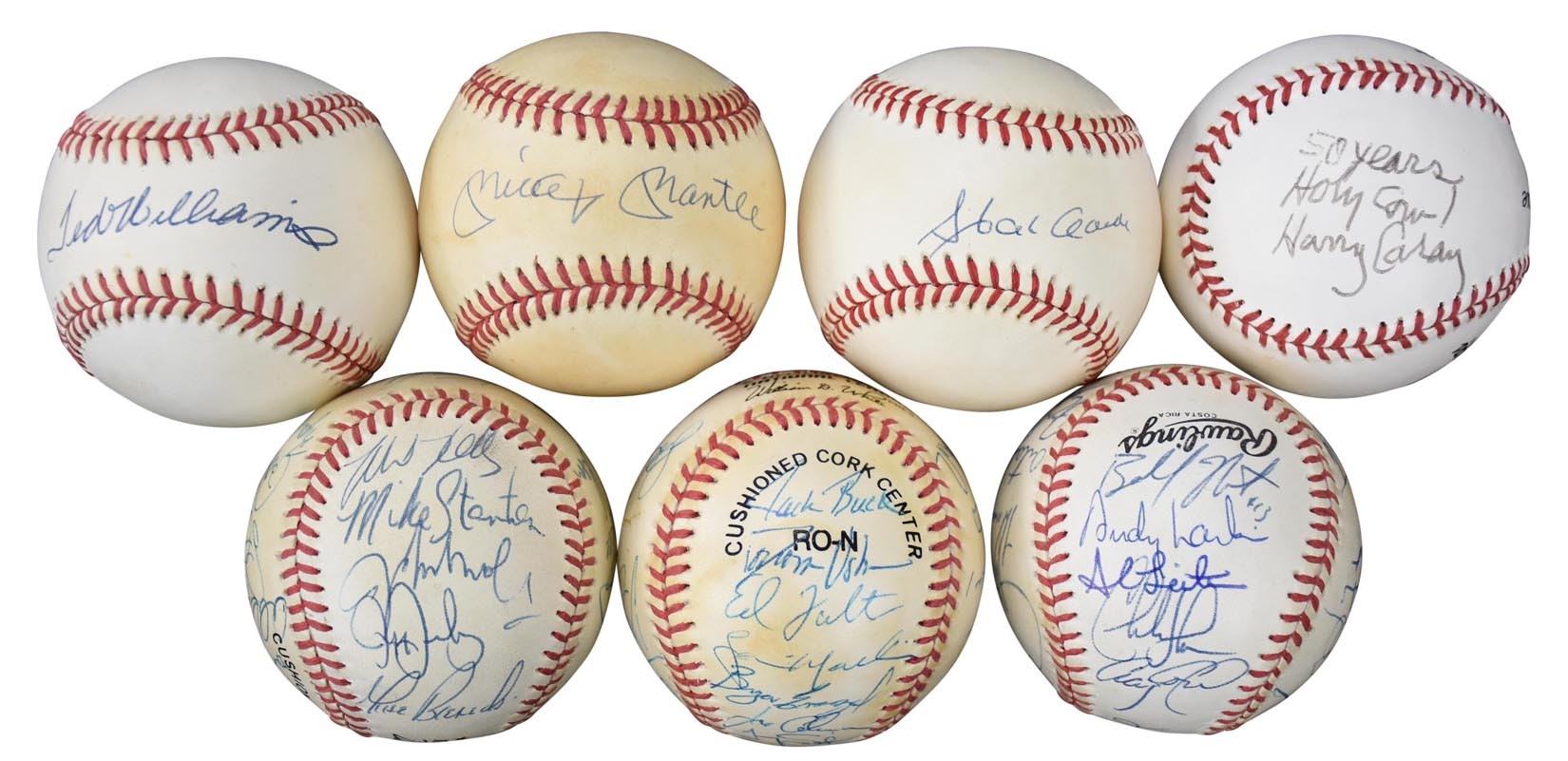 Baseball Autographs - Single & World Champion Team-Signed Baseballs (7)