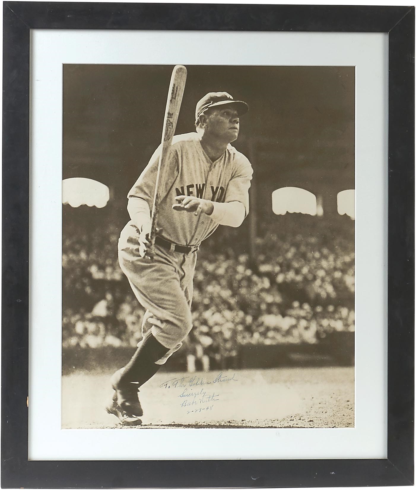 Best of the Best - Mammoth Babe Ruth "Golden Strand" Signed Photograph