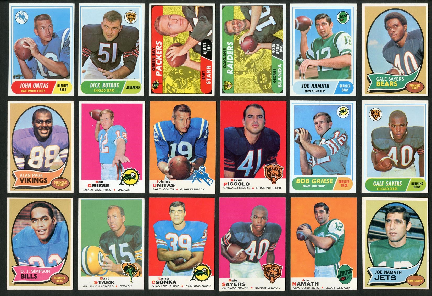 - 1968-1972 Topps Football HIGH GRADE Complete Set Collection (5)