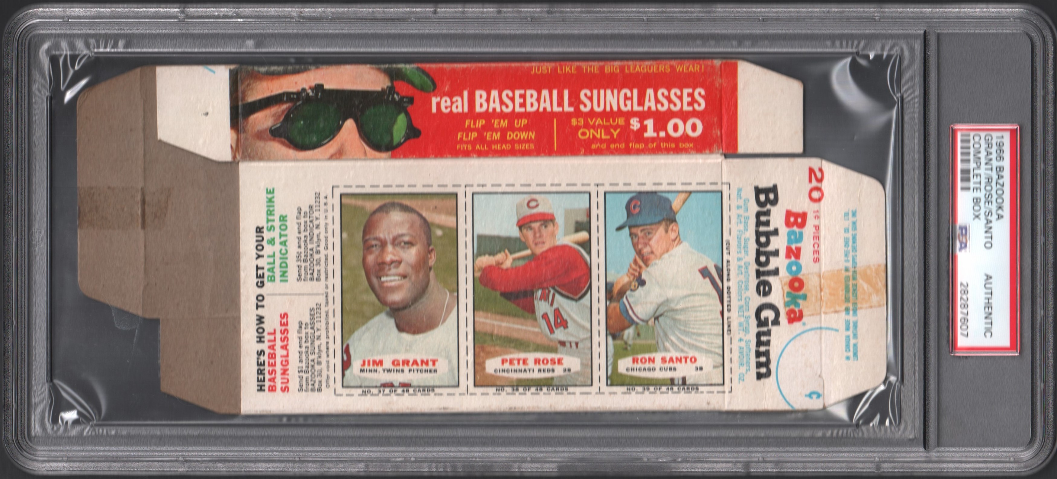 - 1966 Bazooka Complete Box with Rose and Santo PSA Graded