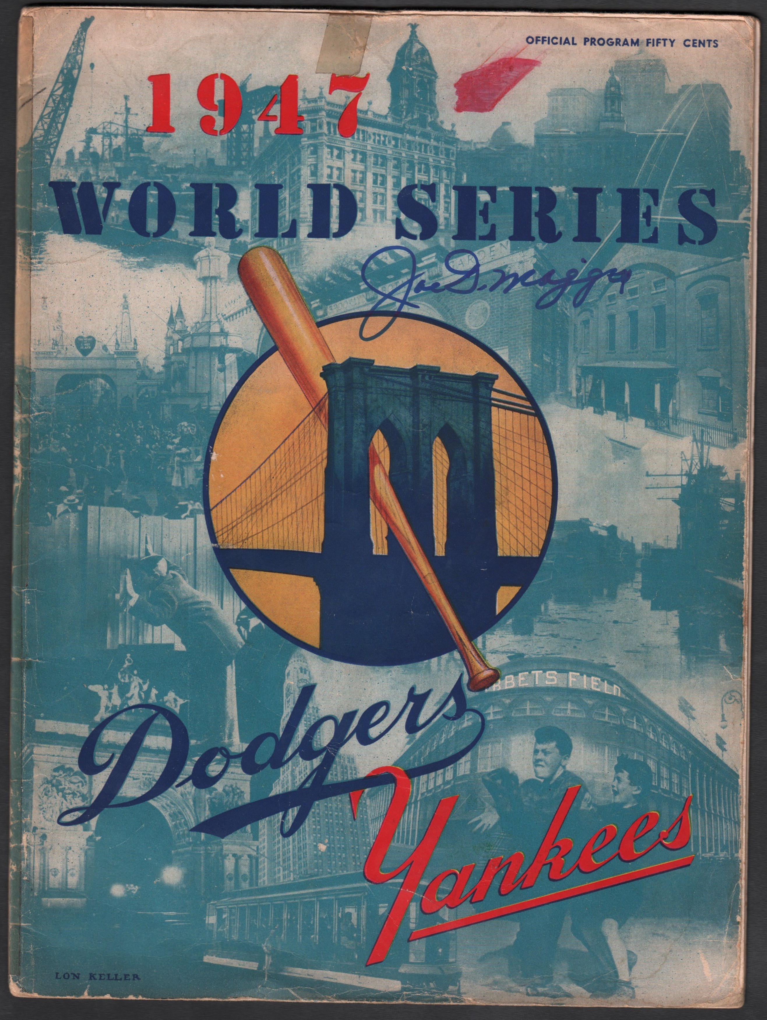 - Bill Bevens "No Hitter" Game 1947 World Series Program Signed by Joe DiMaggio
