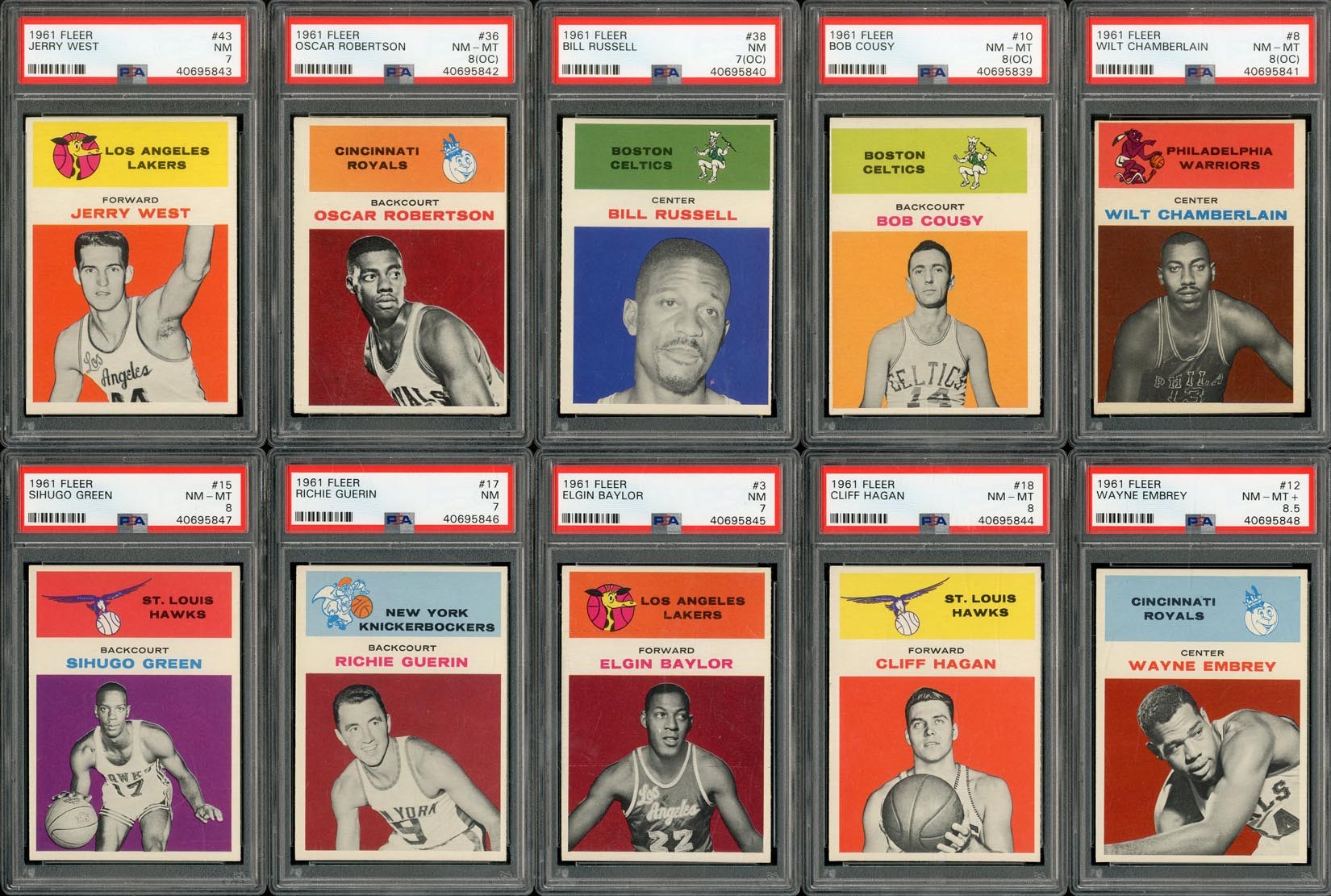 - 1961 Fleer Basketball Complete Set with PSA Graded Cards