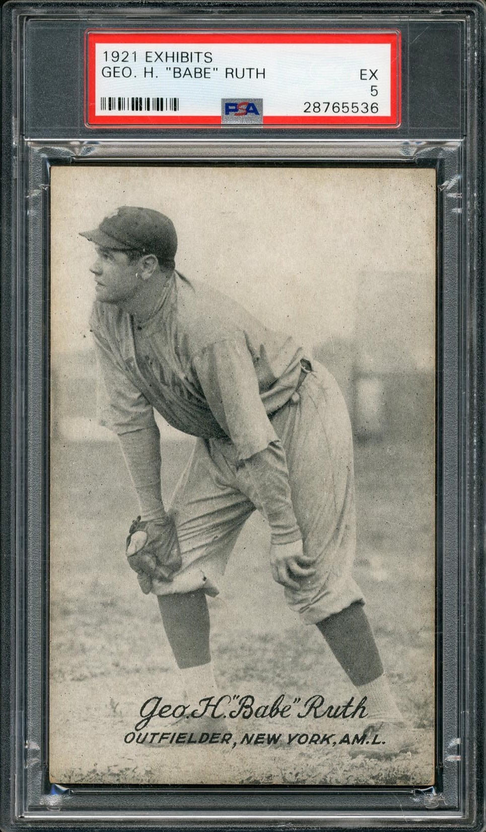 Baseball and Trading Cards - 1921 Exhibits Geo. H. "Babe" Ruth - PSA EX 5
