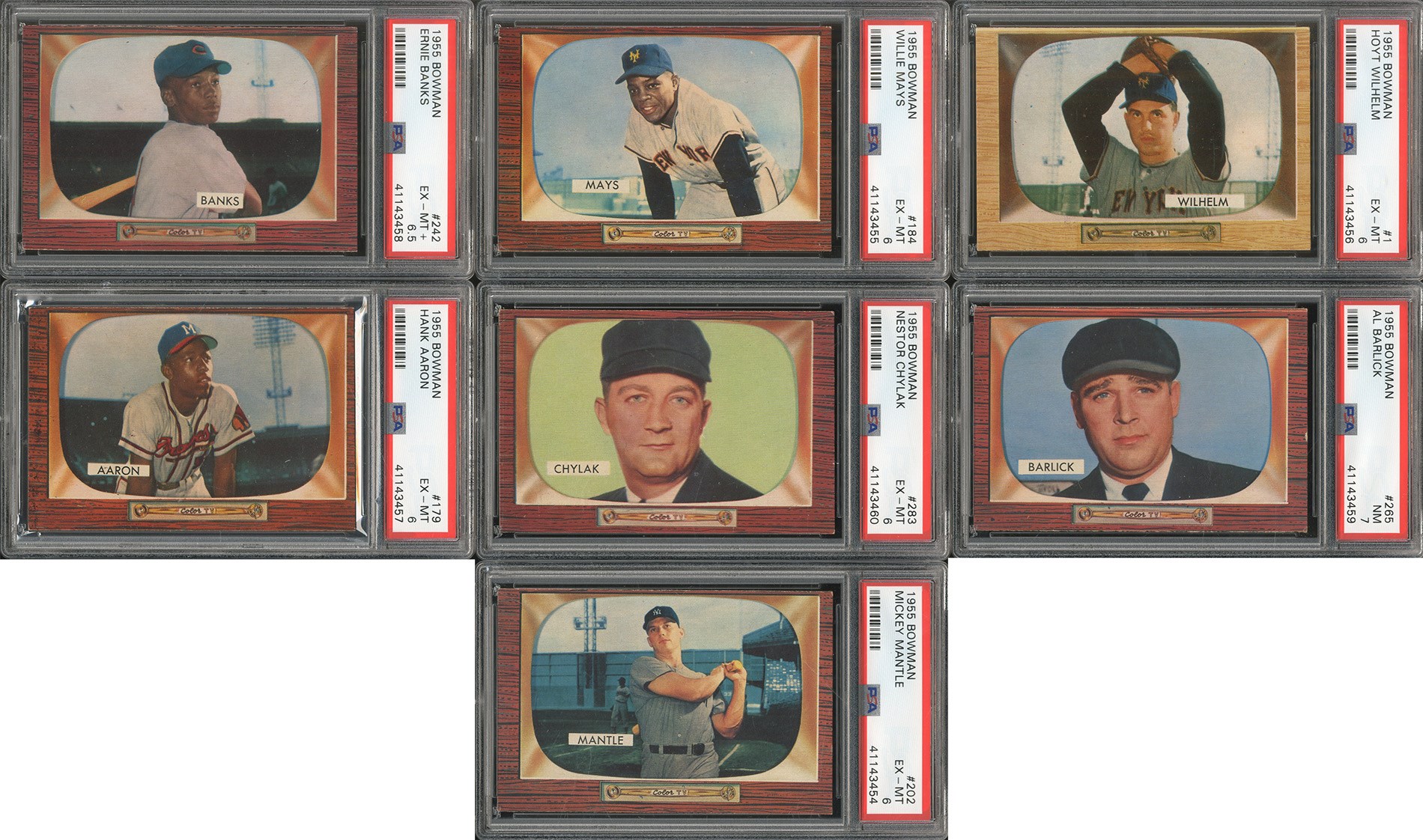 Baseball and Trading Cards - 1955 Bowman Baseball Near-Complete Set - 19 Graded (319/320)