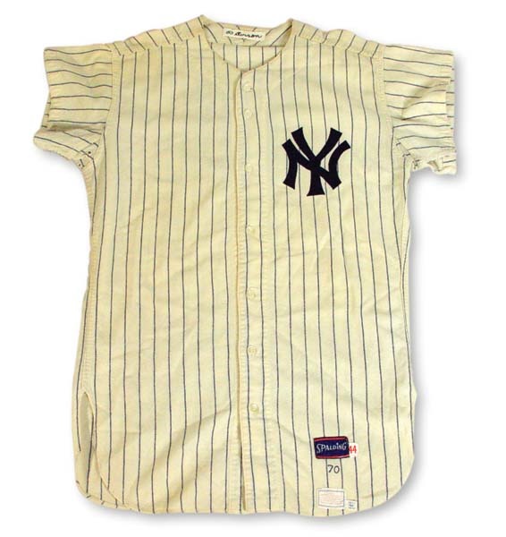 NY Yankees, Giants & Mets - 1970 Fritz Peterson Game Worn Jersey