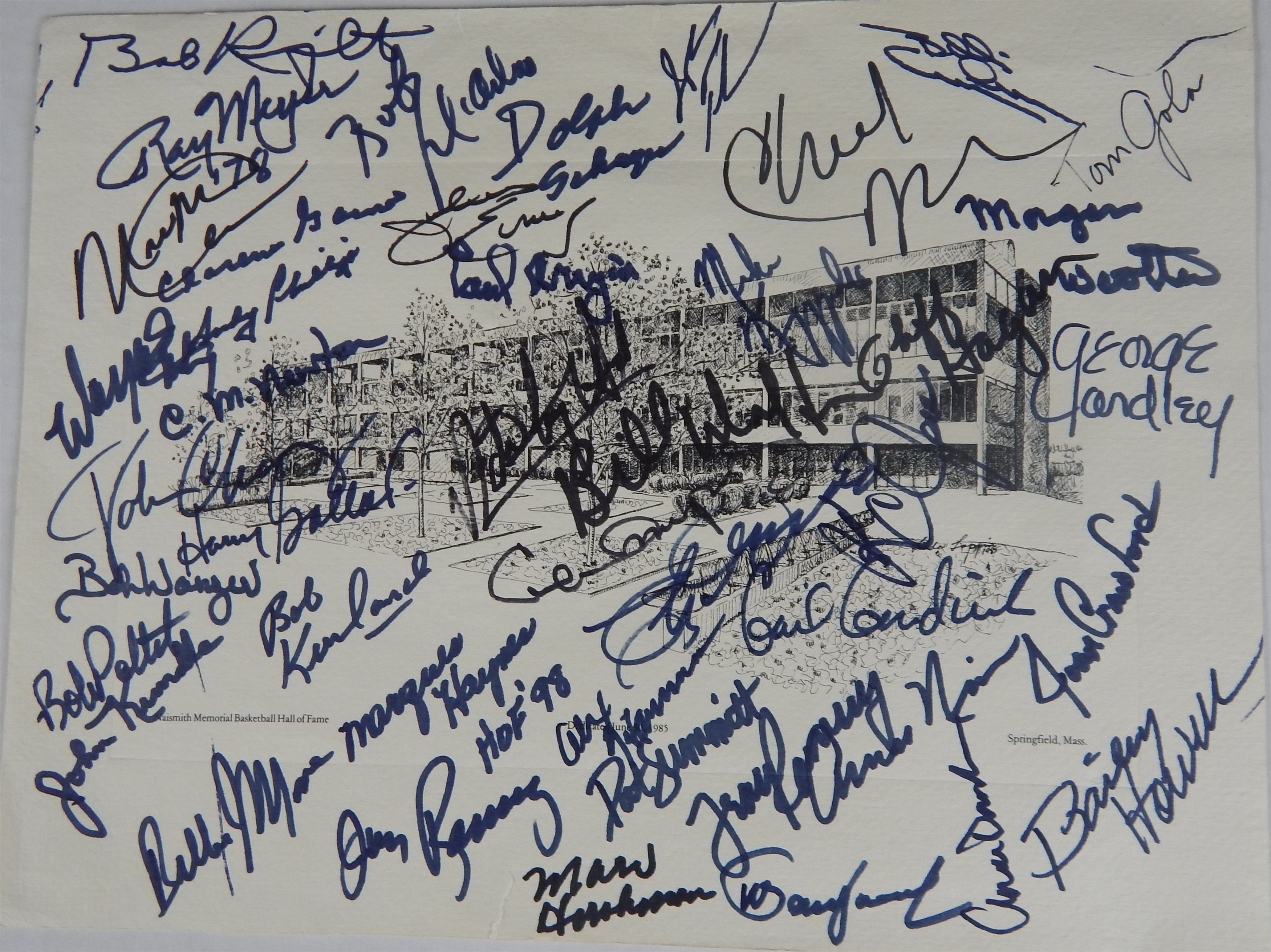 Autographs - Naismith Basketball HOF Induction IN PERSON Signed Sheet (38 signatures)