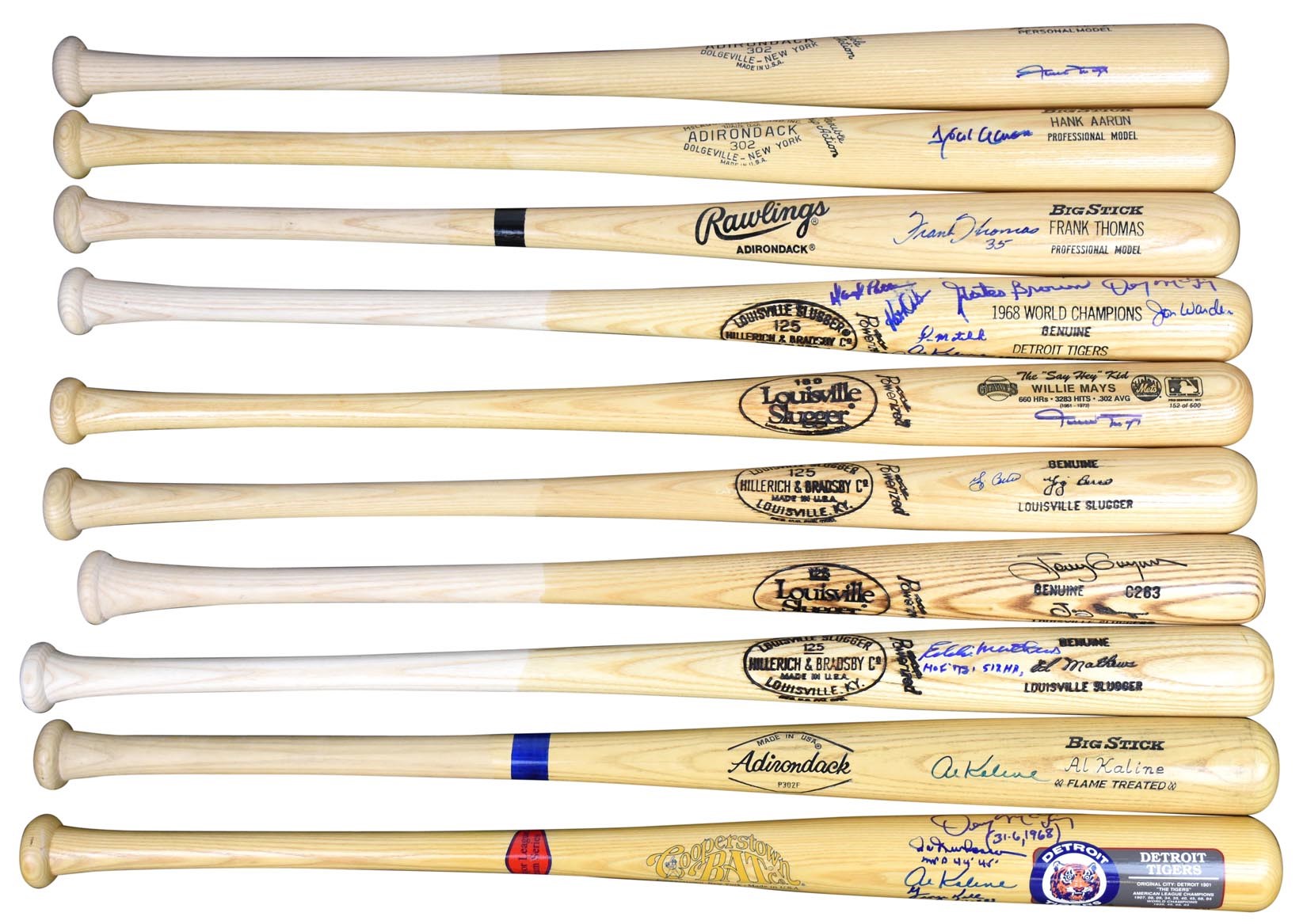 Baseball Autographs - Hall of Famers & Legends Signed Bat Collection (30+)
