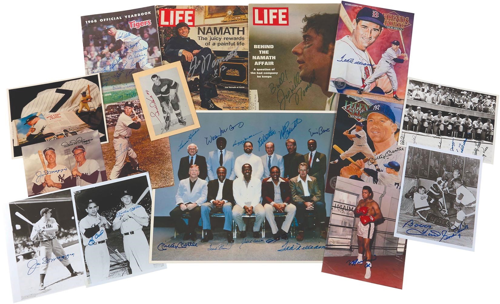 Baseball Autographs - Multi Sport Signed Photo & Magazine Collection w/Mantle, DiMaggio & Williams (250+)