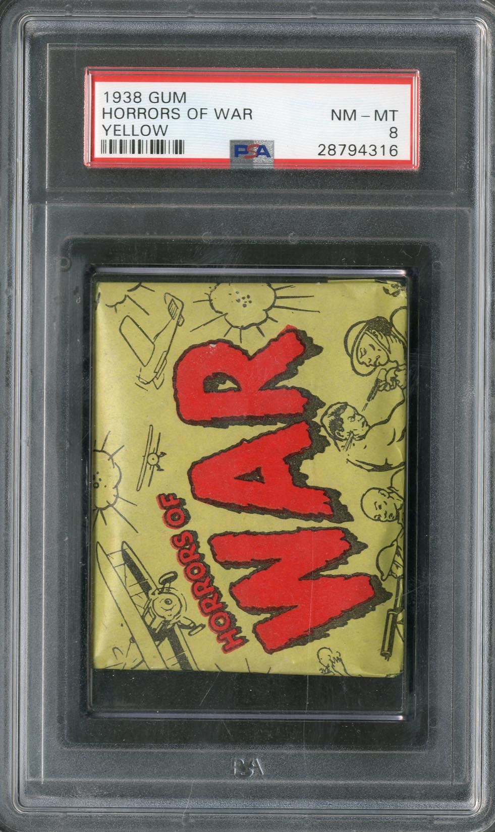 Unopened Wax Packs Boxes and Cases - 1938 Gum Inc. Horrors of War Unopened Wax Pack (PSA 8, only one higher)