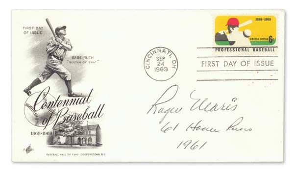 Mantle and Maris - Roger Maris Signed First Day Cover