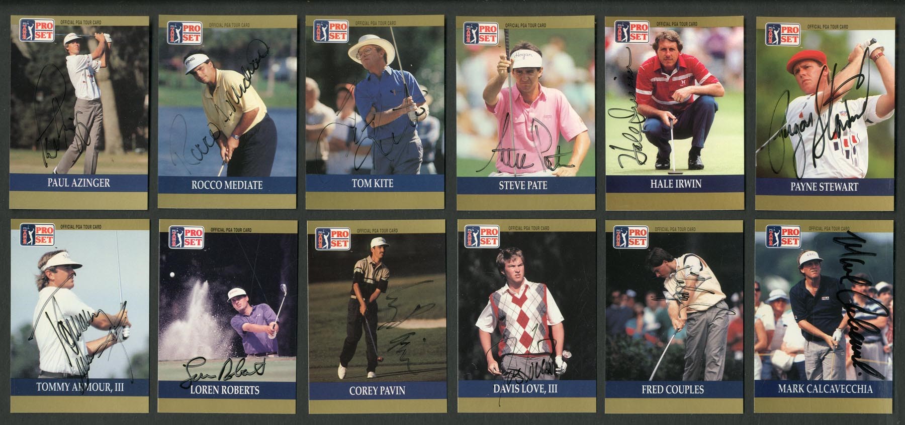Autographs - 1990-91 Pro Set Golf Complete Card Sets with () Signed including Payne Stewart