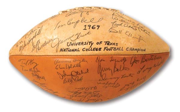 Football - 1969 University of Texas Team Signed Football