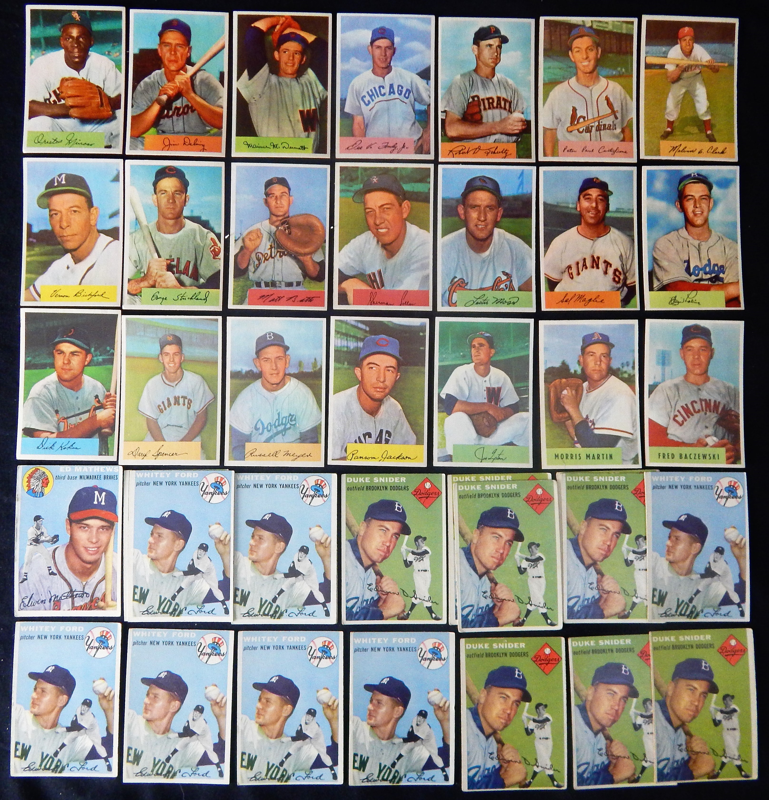 - 1954 Topps and Bowman Cards Lot of 39