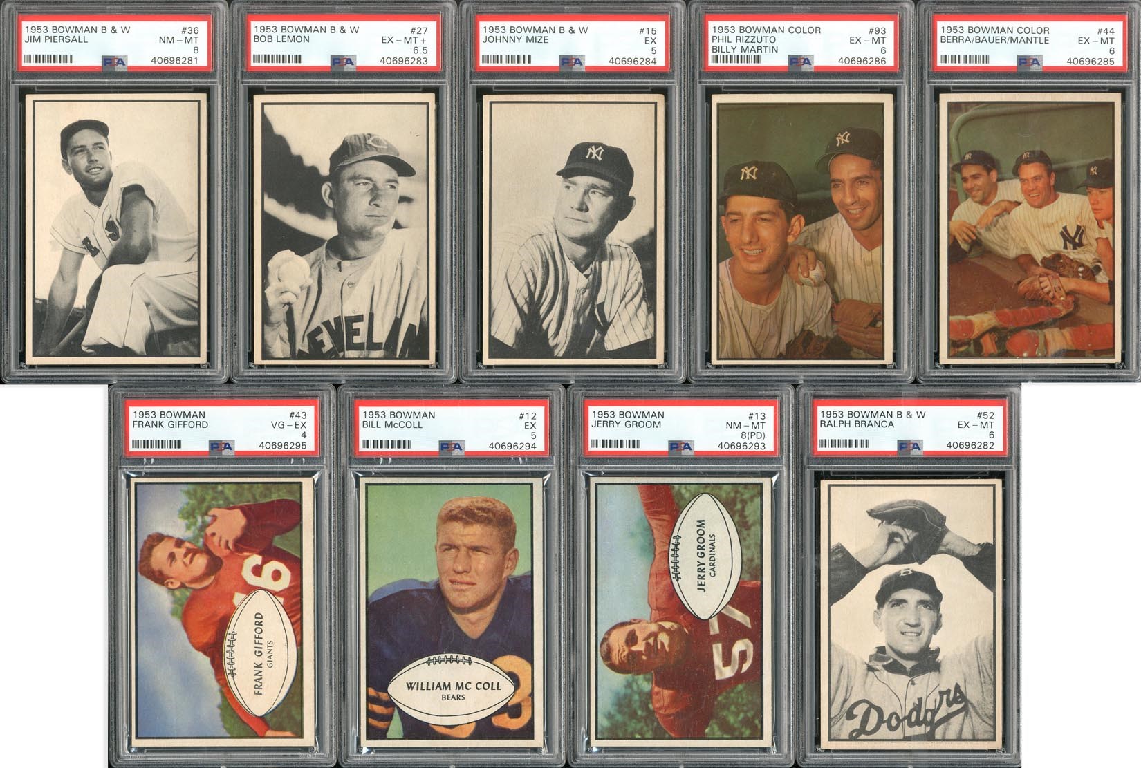 Baseball and Trading Cards - 1953-54 Bowman HIGH GRADE Shoebox Collection (190+)