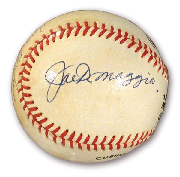 Autographed Baseballs - The Three DiMaggio Brothers Signed Baseball
