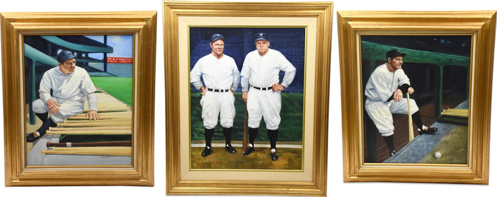 - Babe Ruth & Lou Gehrig Oils on Canvas by Driscoll (3)