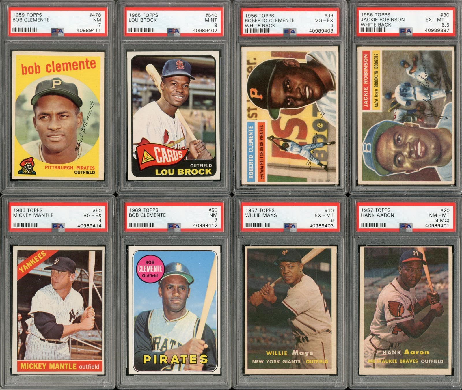 - 1950s-60s Topps Hall of Famer Collection w/(19) PSA Graded - Three Mantle, Five Clemente, Four Mays (30+ Total)