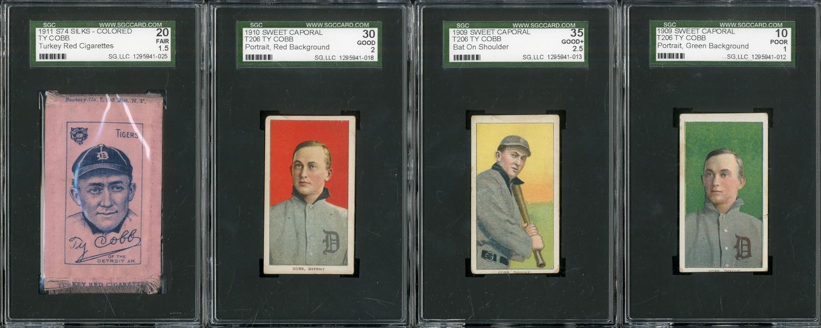 Baseball and Trading Cards - 1909-11 Ty Cobb Tobacco Collection witha a T206 Green (4)
