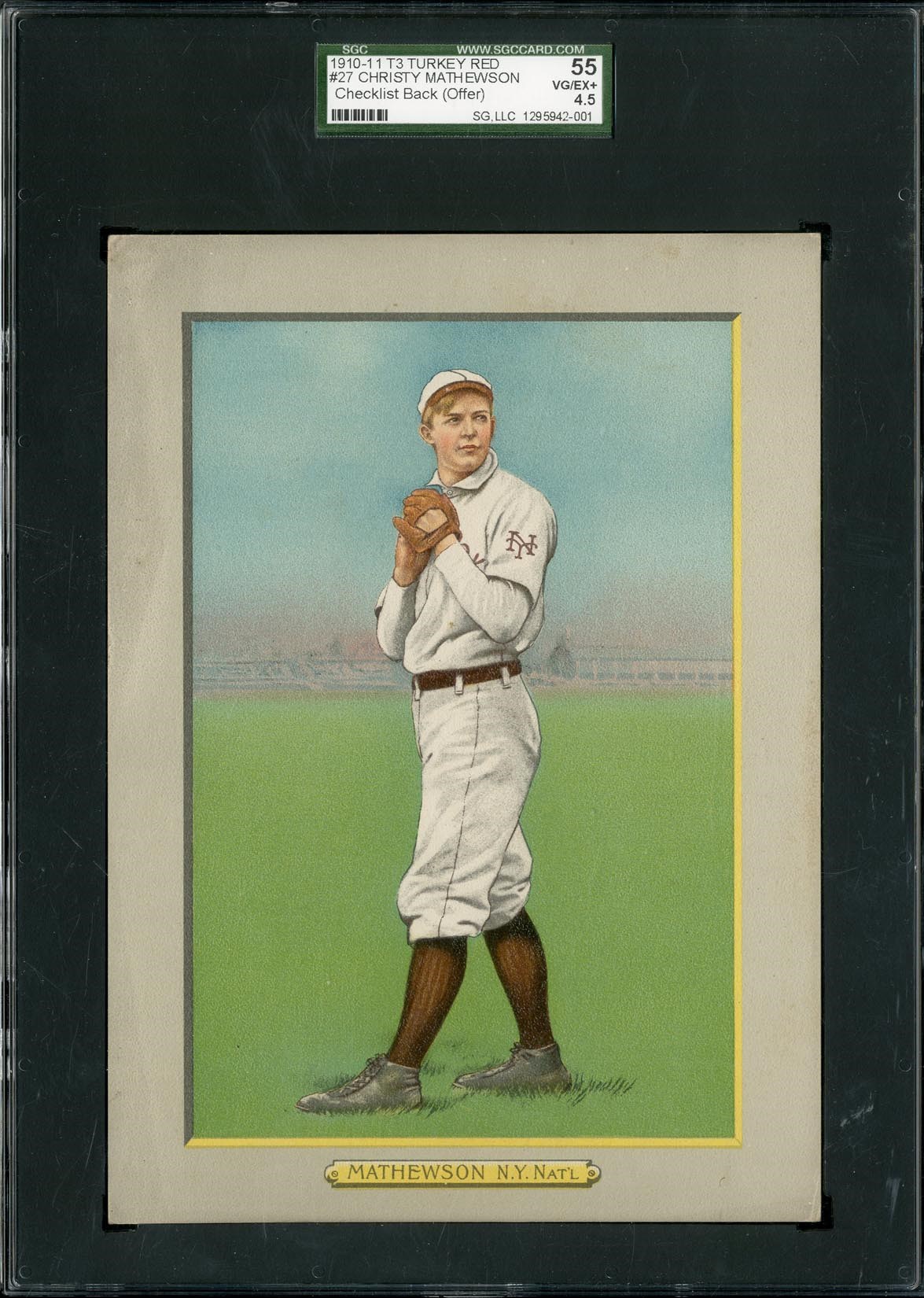 Baseball and Trading Cards - 1910-11 T3 Turkey Red Christy Mathewson - SGC 55 VG/EX+ 4.5
