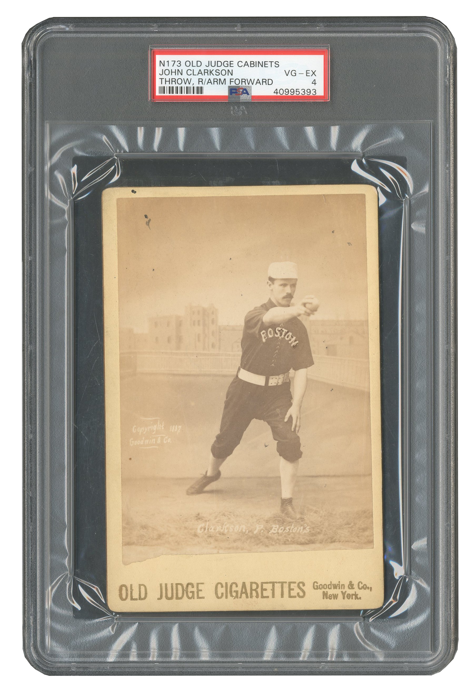 Baseball and Trading Cards - 1888 N173 John Clarkson Old Judge Cabinet (PSA VG-EX 4)